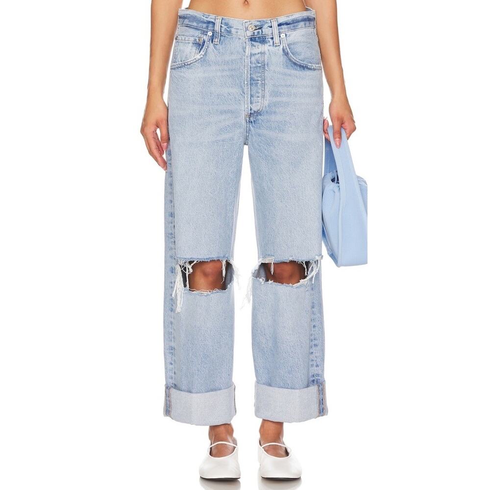 Citizens of Humanity Ayla Baggy Jeans Pagoda Distressed Wide Leg 27 - Picture 5 of 13